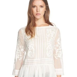 Rebecca Taylor silk peplum blouse